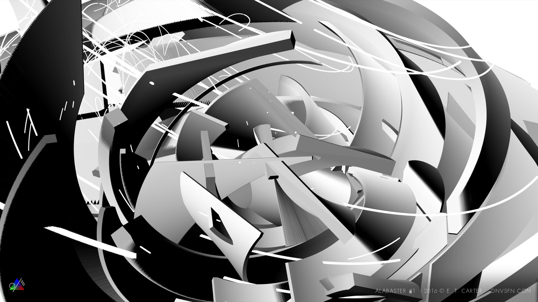 White shards in motion.