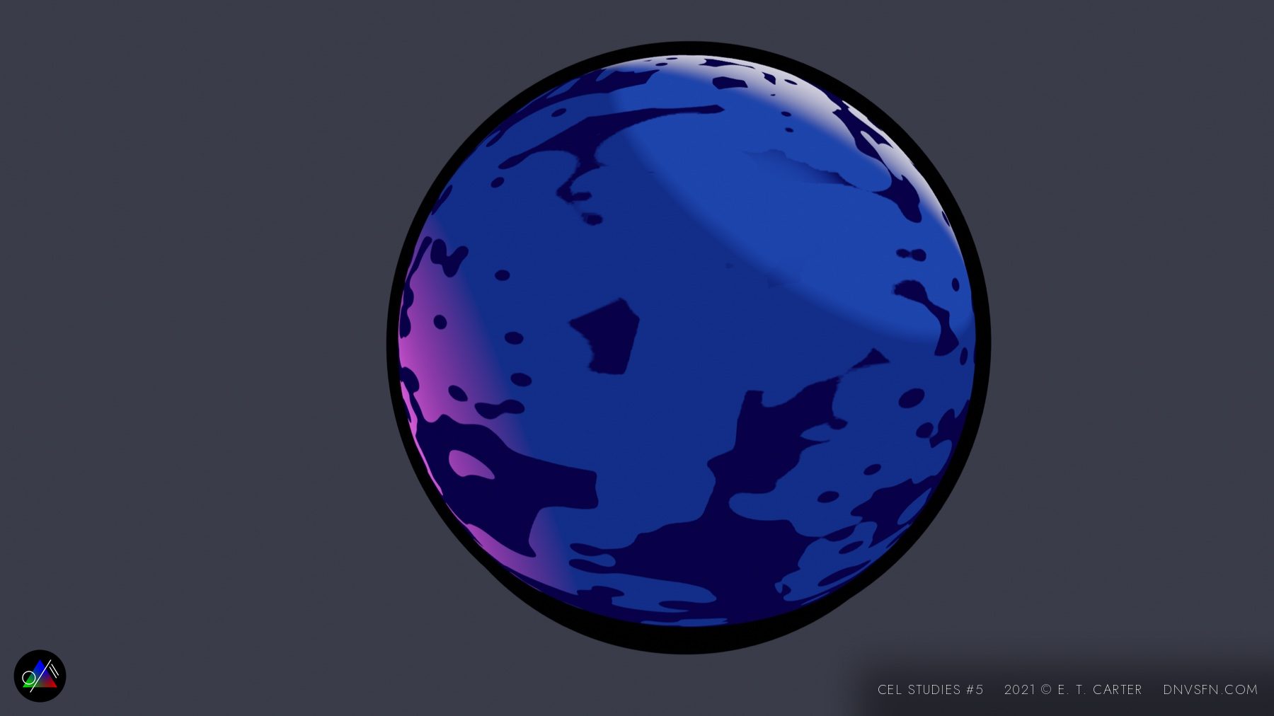 Mottled blue, like a small world.