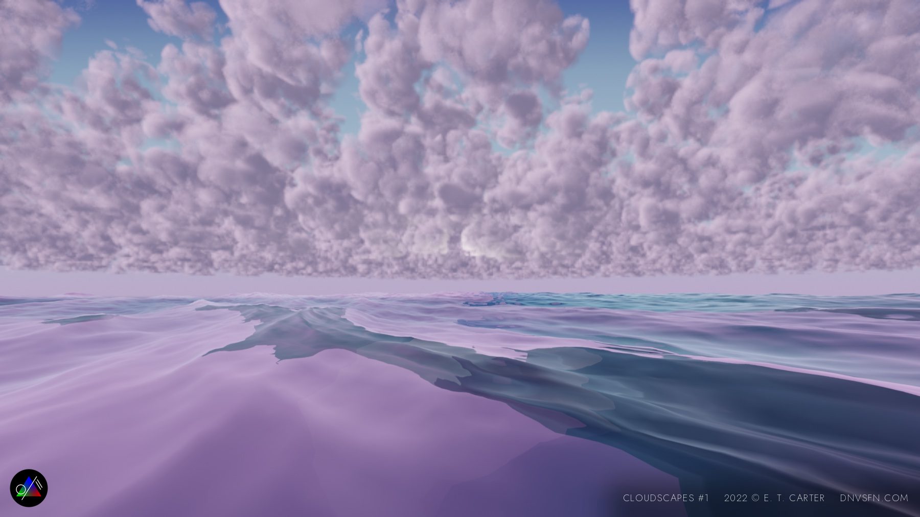 Pink cloud bank over open water.