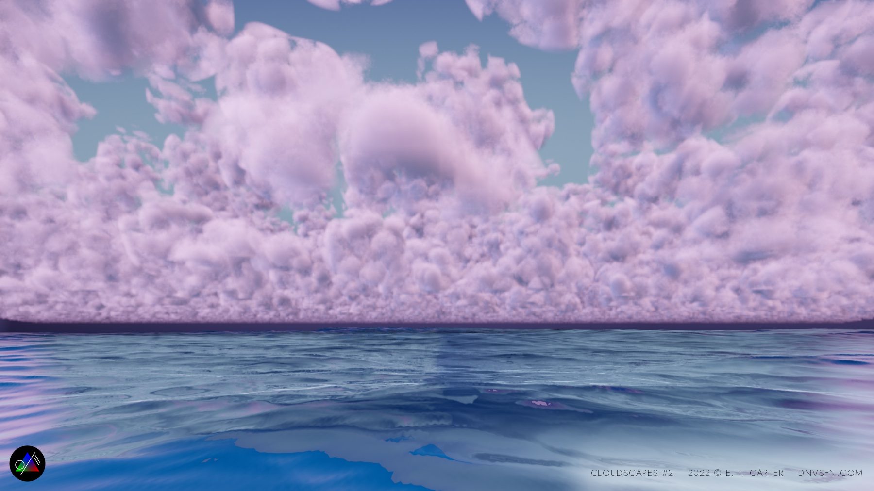 Pink horizon, the sea beneath.