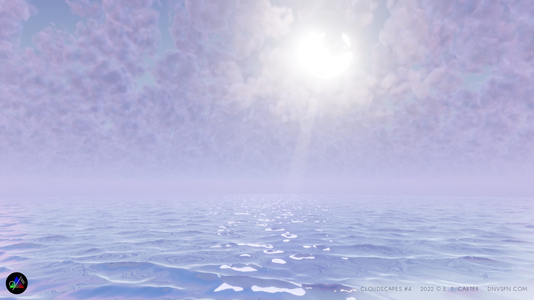 Sun burning through lavender haze.