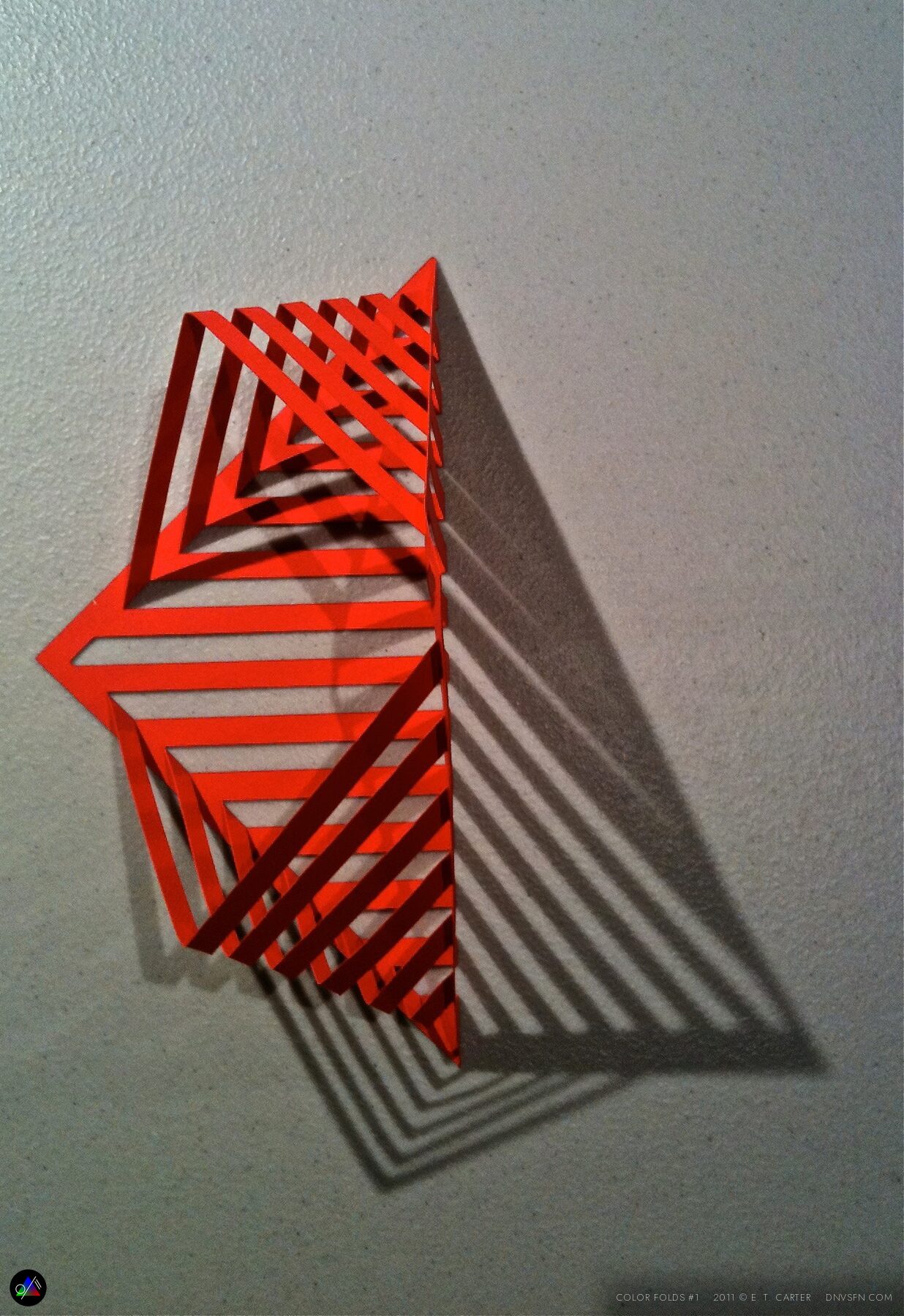 Red v-pleat.