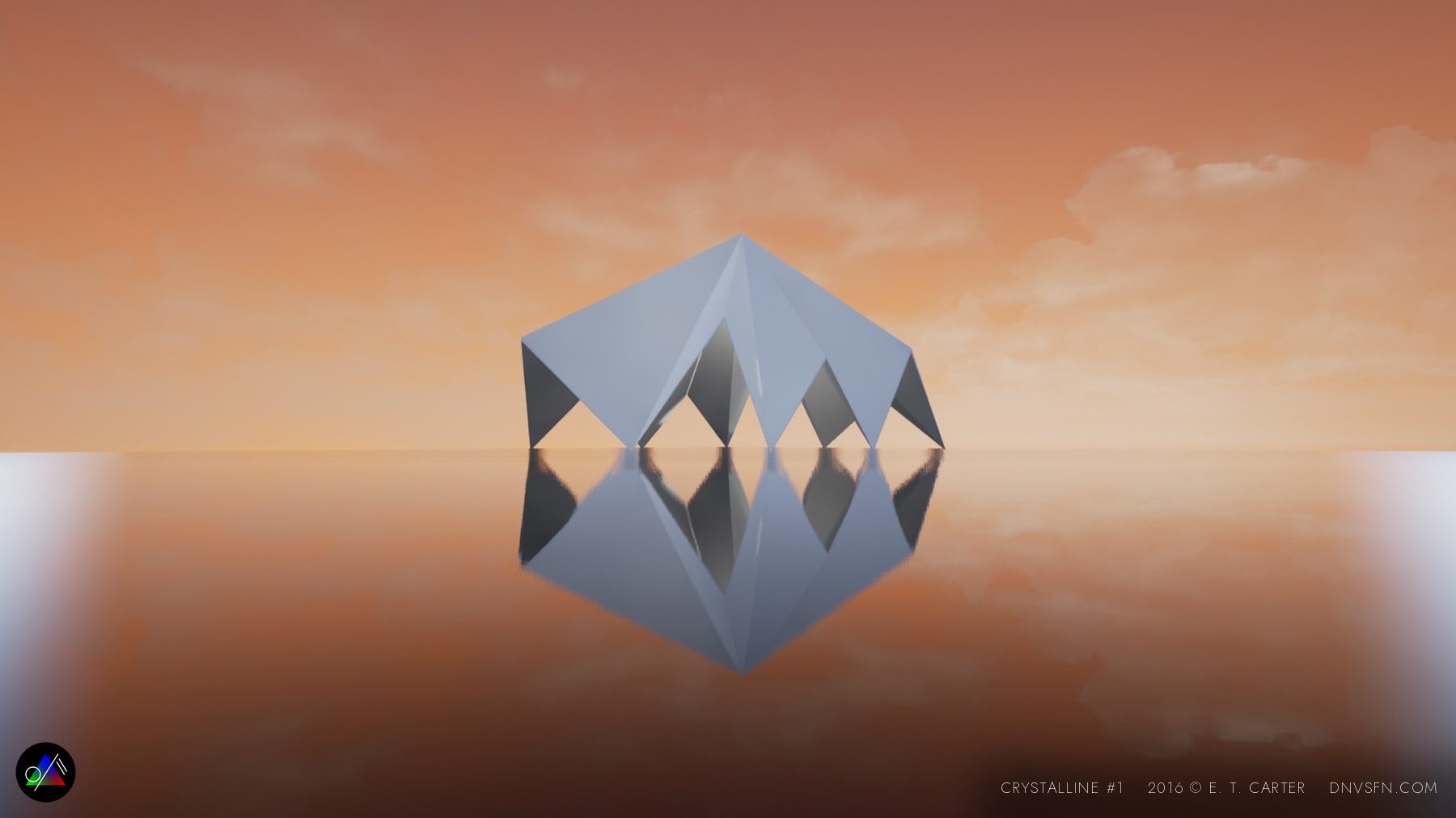 Gem over orange water.