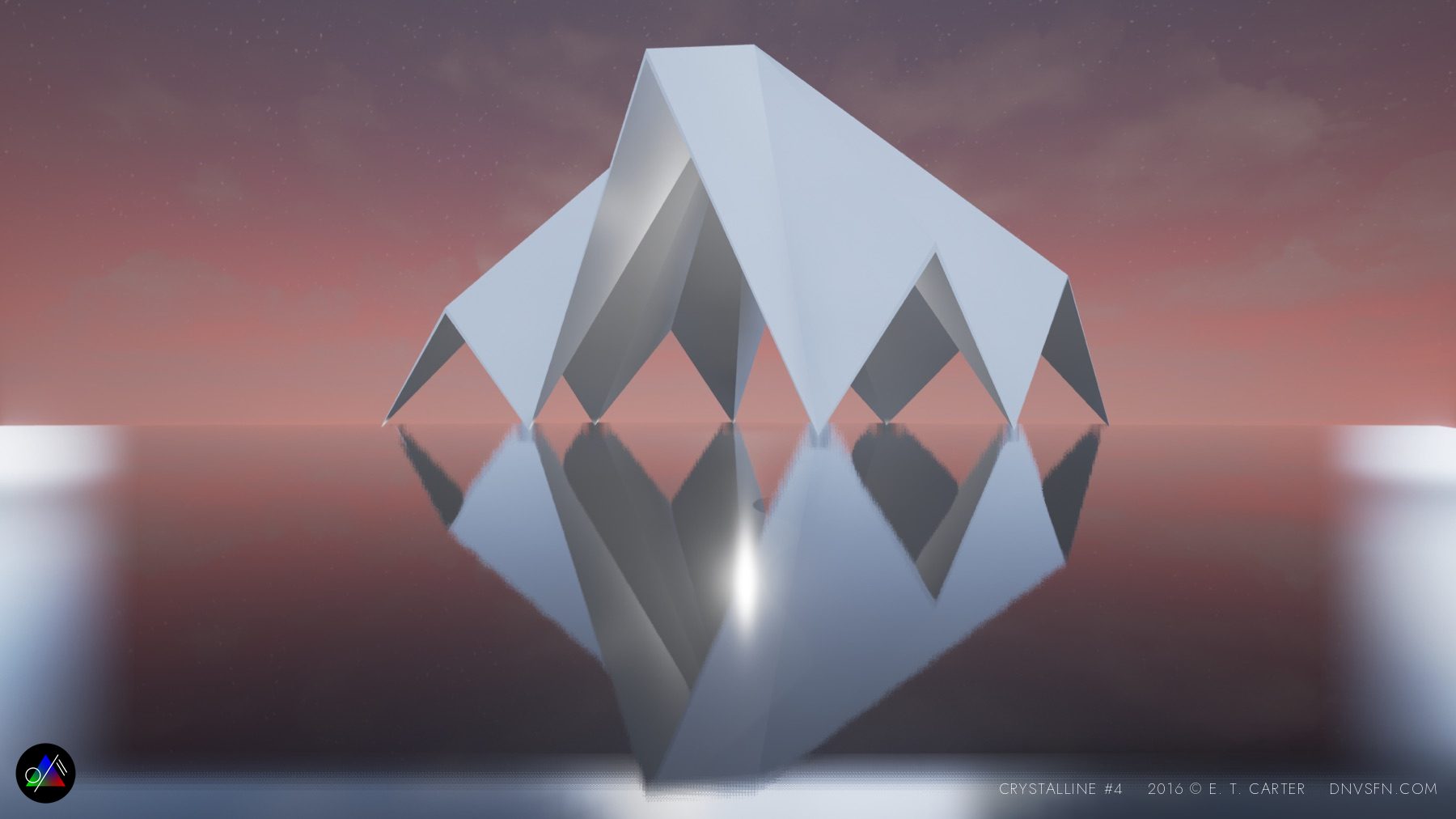 Tall crystal, red horizon.