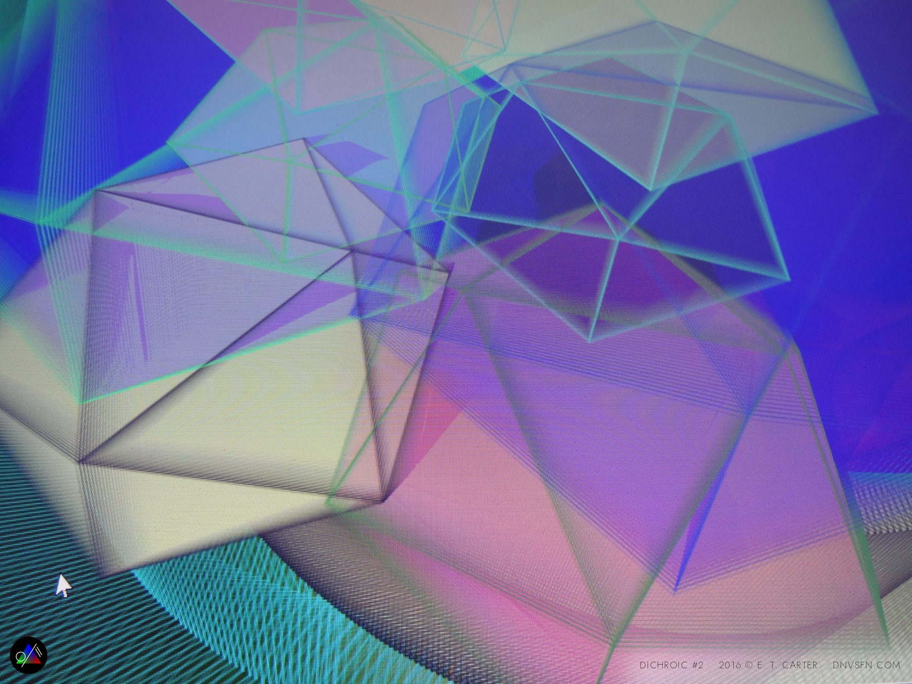 Faceted planes, pink wash.
