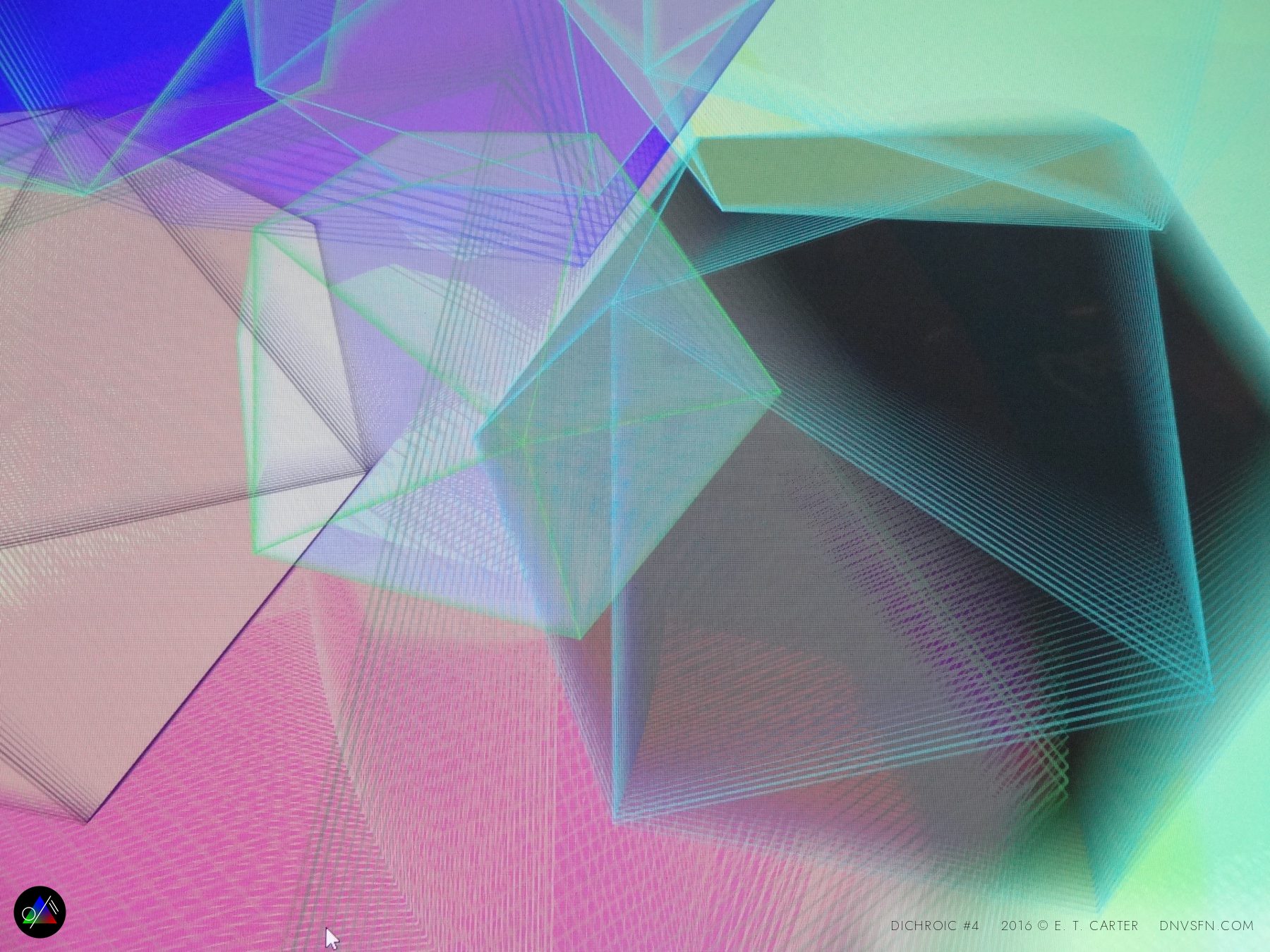 Dichroic edge, magenta floor.