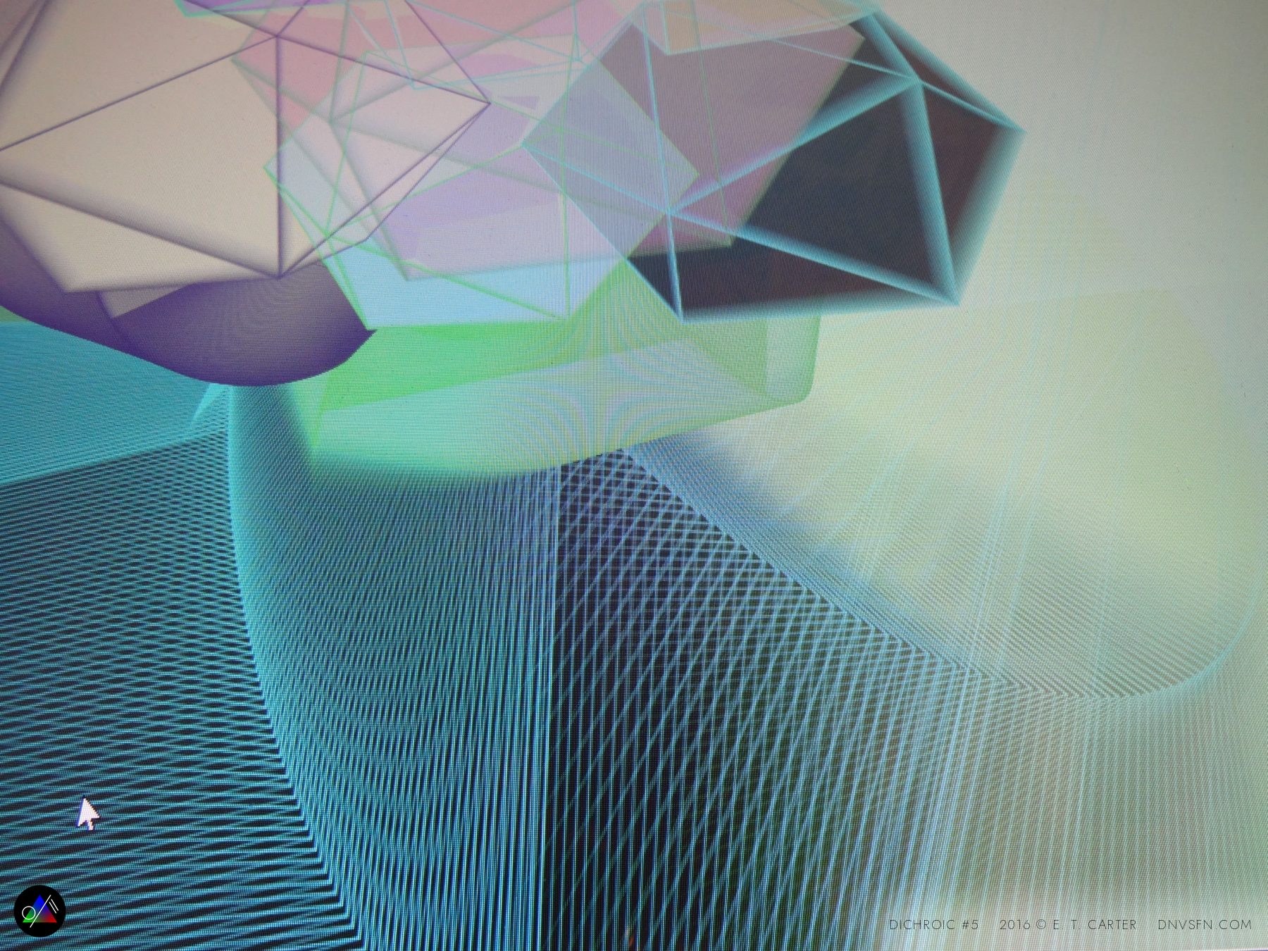 Facets over a woven wave field.