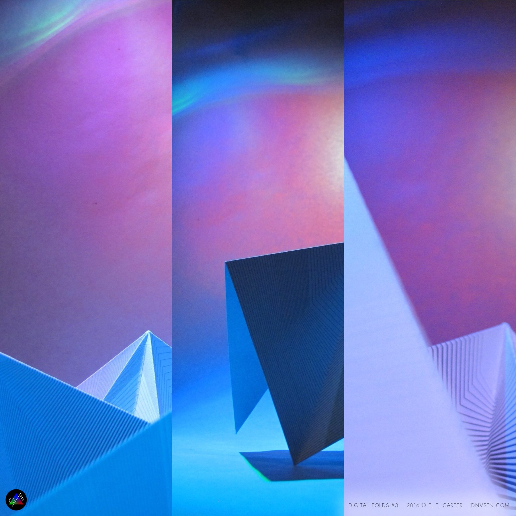 Blue pyramid triptych.