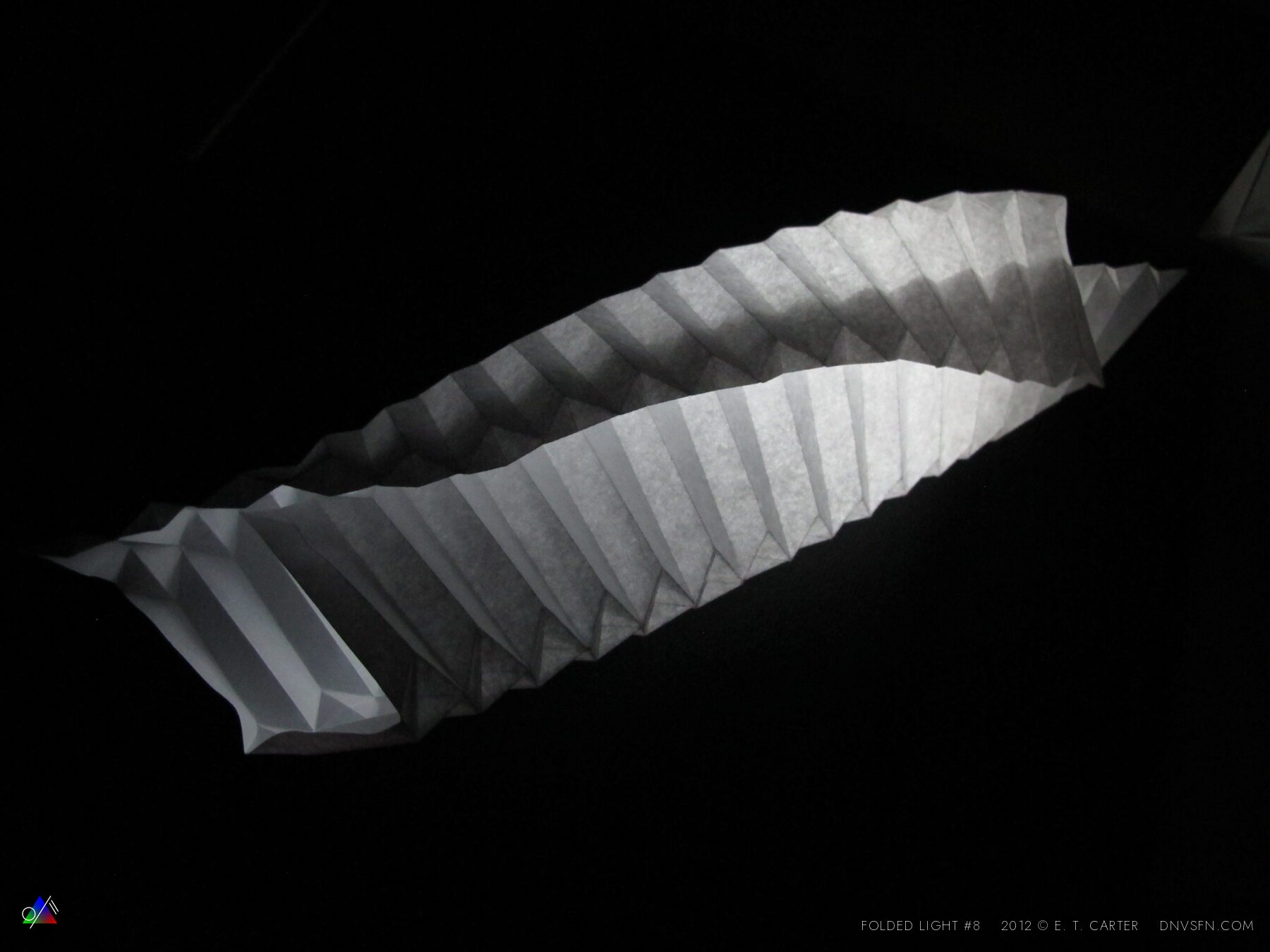 Twisted helical fold.