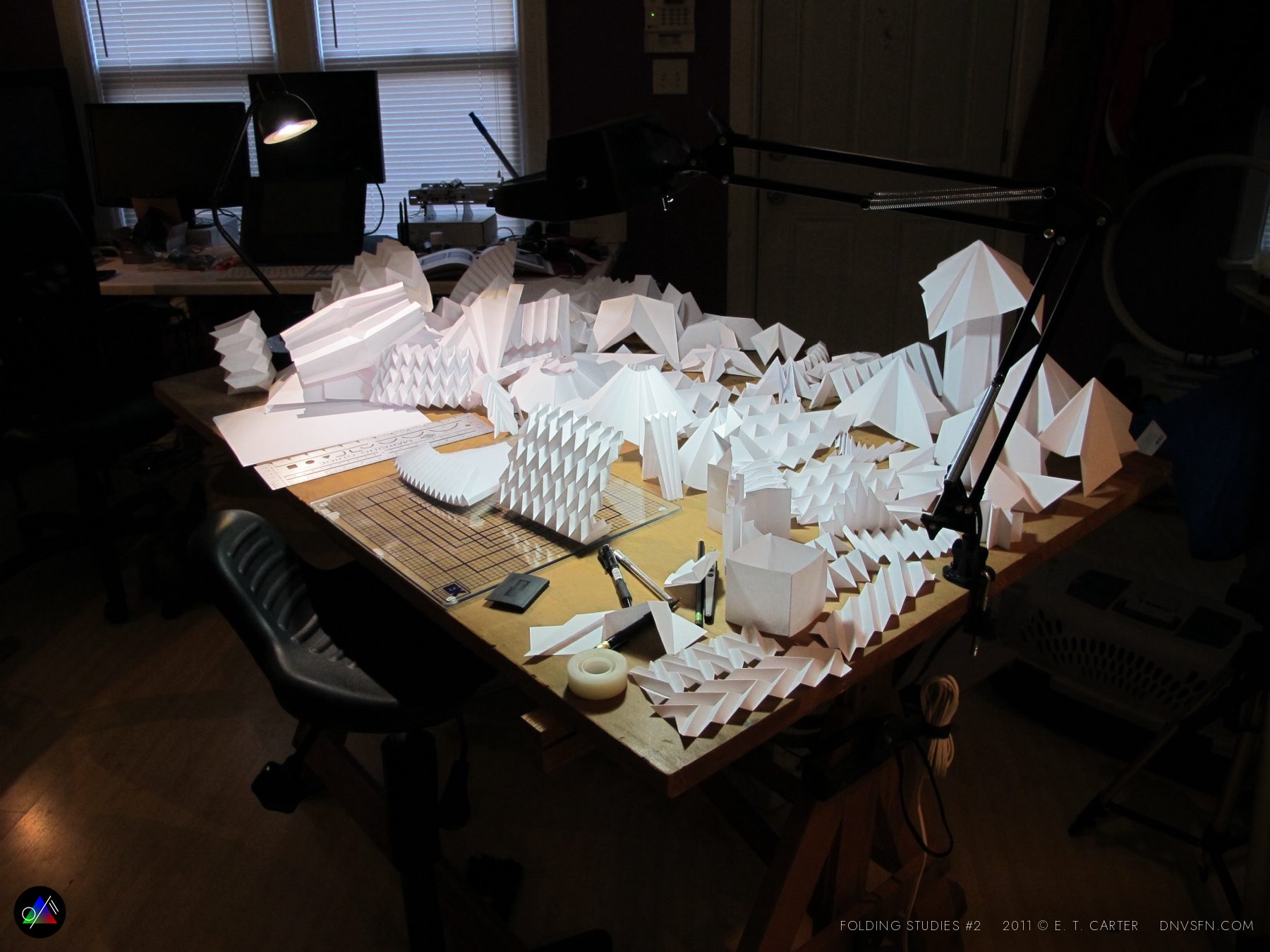 The folding table, mid-run.