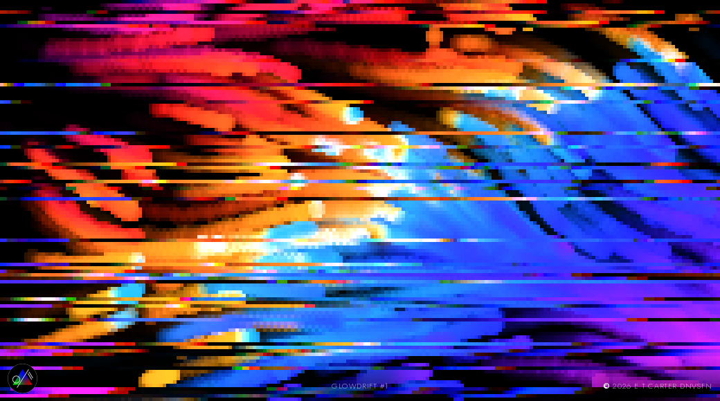 datamosh, heavy glitch tearing the field into torn magenta and amber.