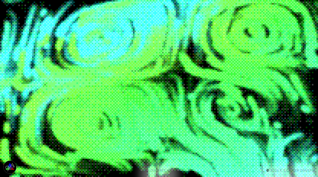 plasma, dithered demoscene flow in emerald.