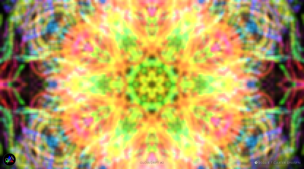 mandala, a six-fold curl kaleidoscope folded from the full rainbow.