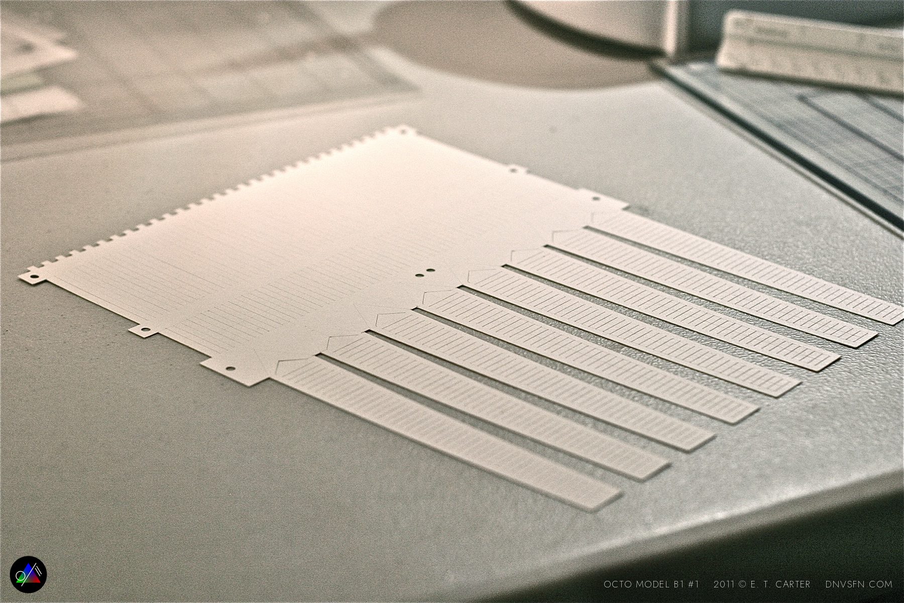 Cut and scored, ready to fold.
