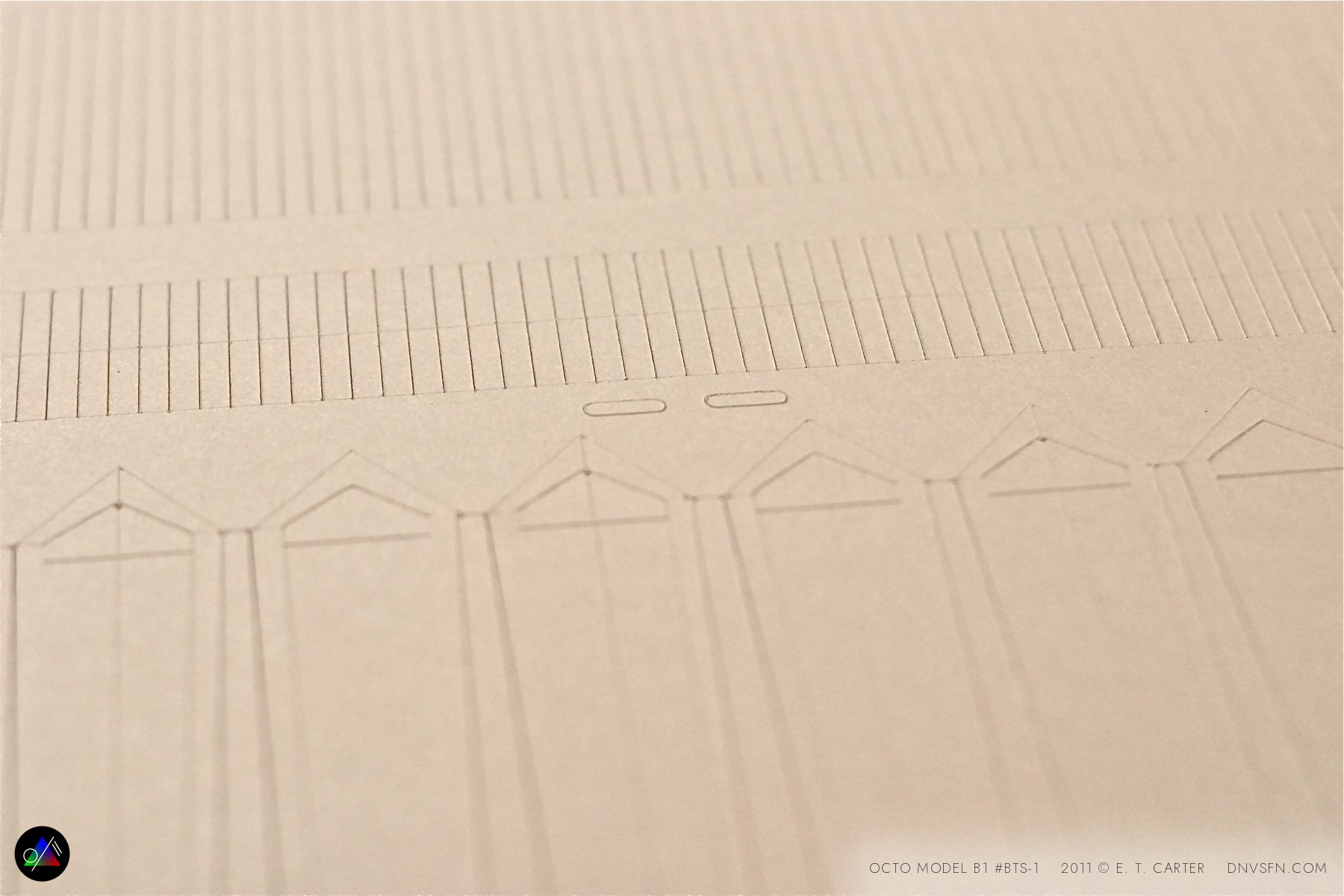 Scored slats before folding