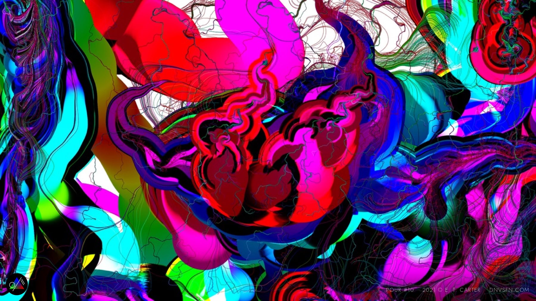Hot pink and cyan bloom.