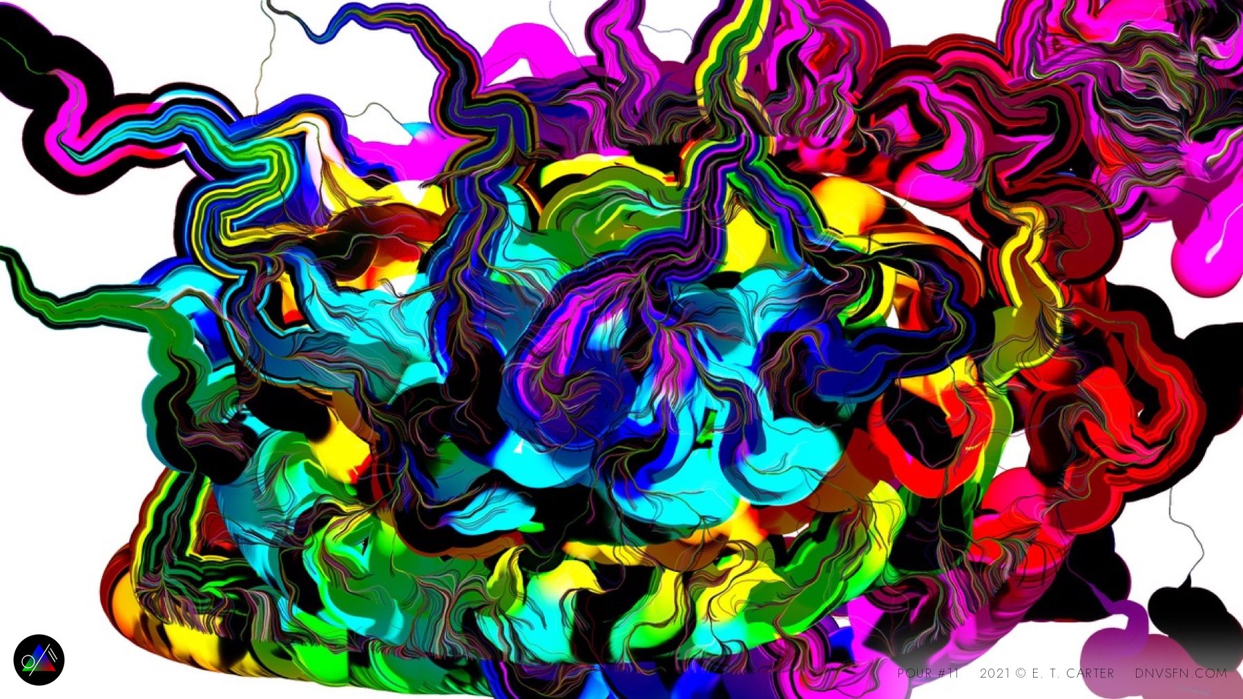 Teal and yellow tangle.