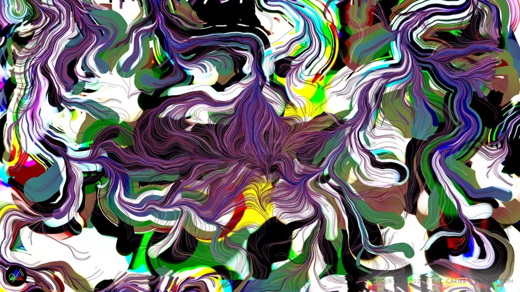 Marble in greens and violet.