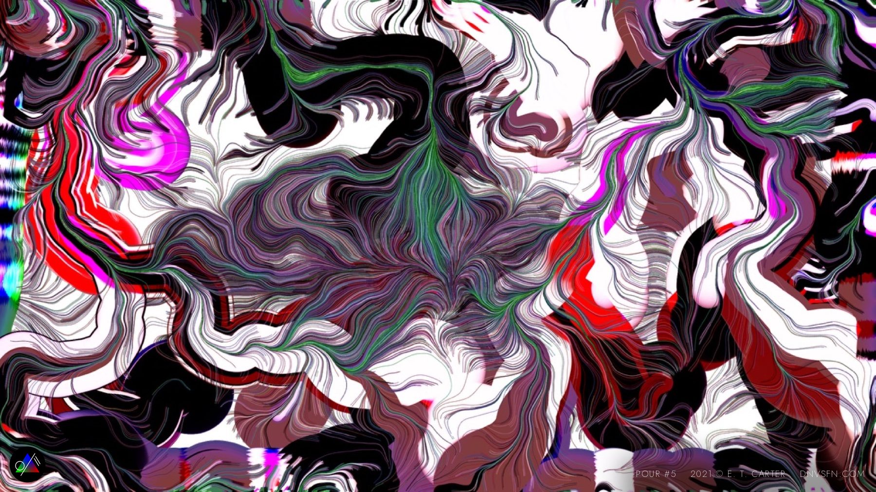 Black-and-white marble cut with red.
