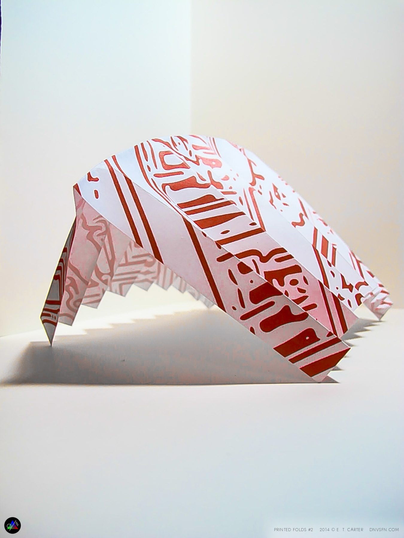 Red linework, arched.