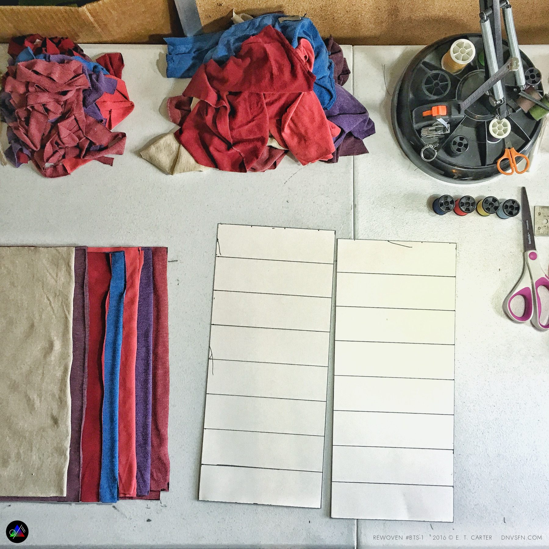 Cutting the strips