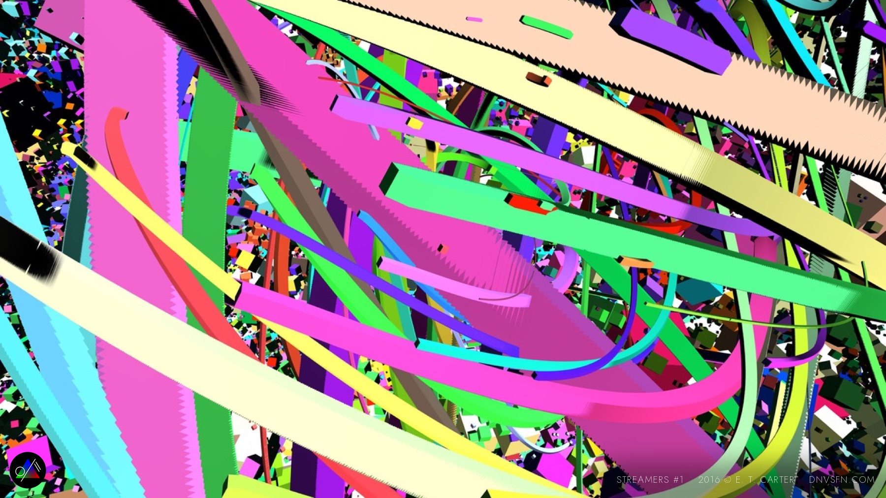 Rainbow ribbons adrift.