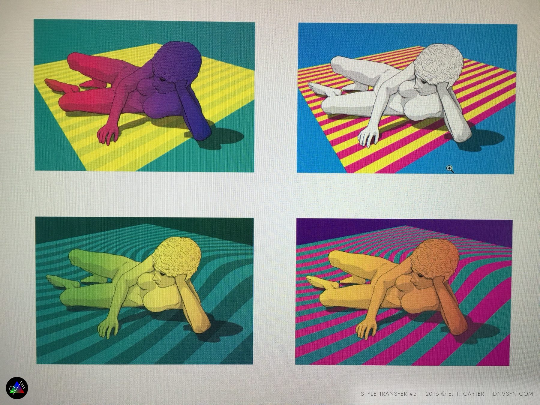 The same figure, four colorways.