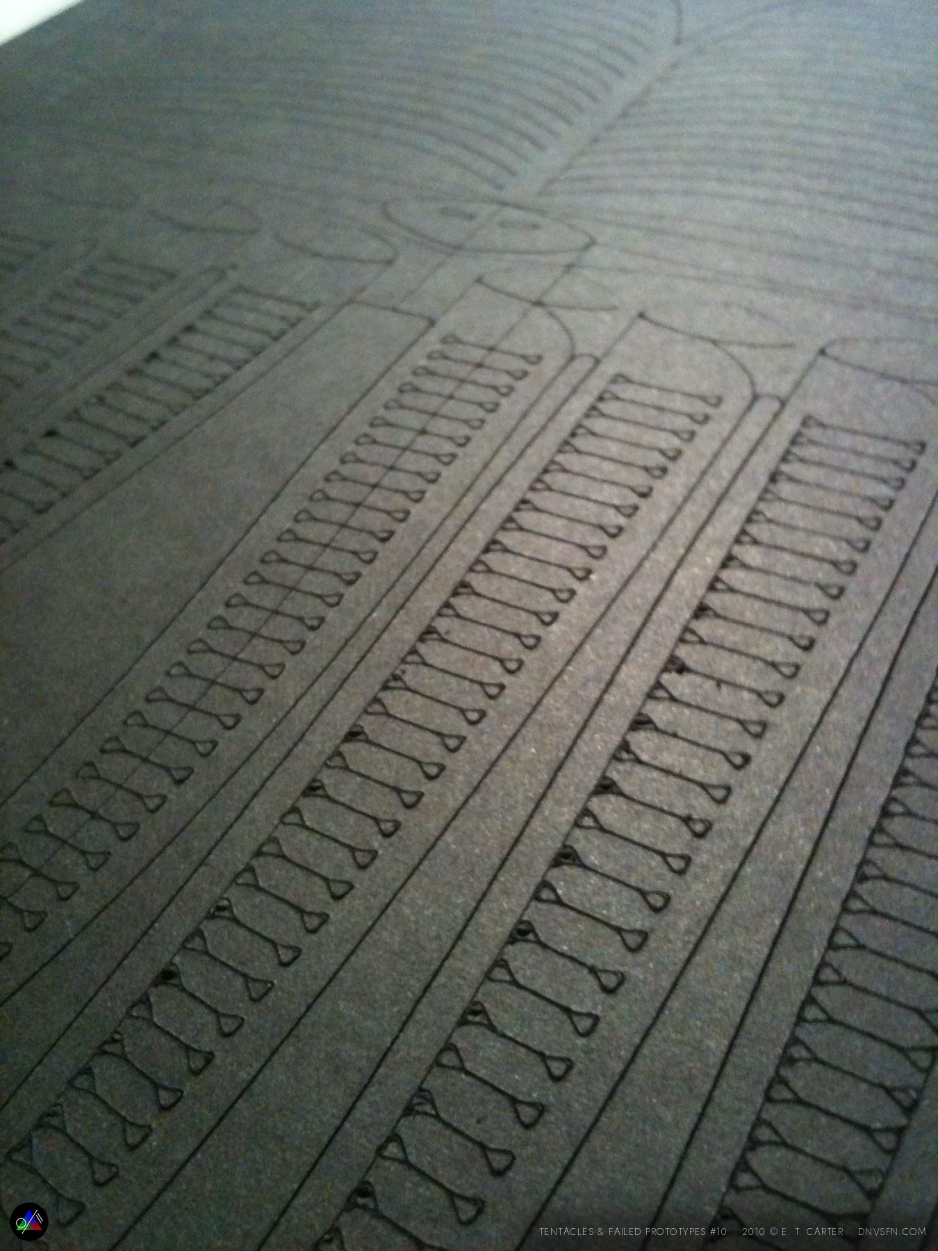 Rows of segmented strips, cut and waiting.