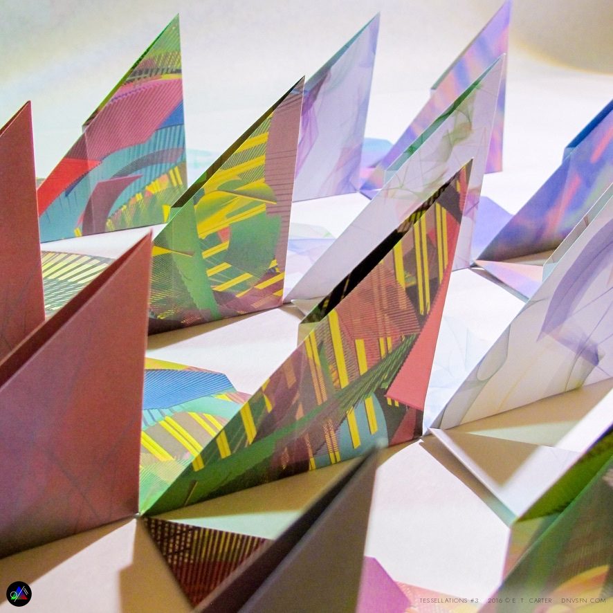 Folded into standing facets.