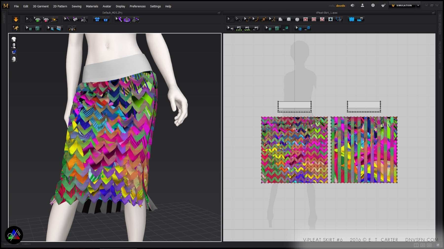 Chevron skirt, pattern draft.